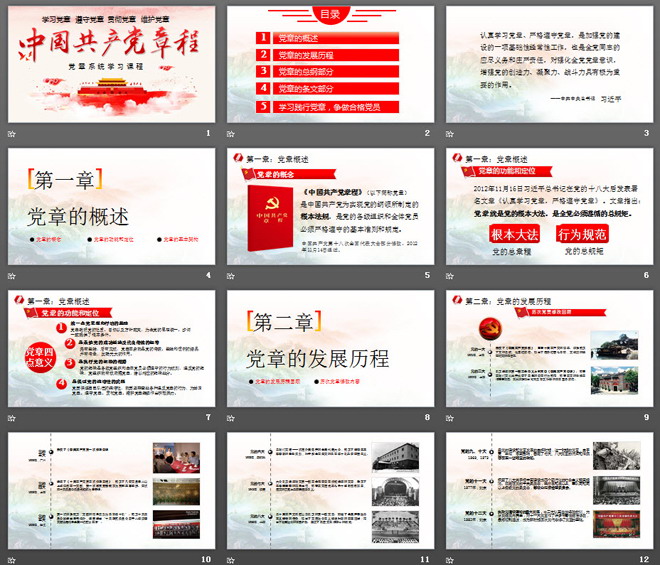 《中国共产党章程》党章学习培训PPT课件