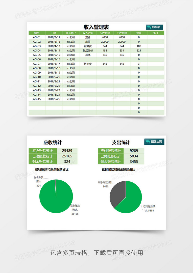 最新财务收支管理系统Excel模板下载-86资源网