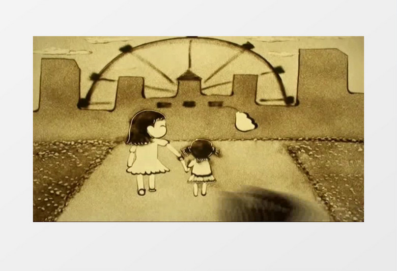 感恩父母手绘沙画带音乐背景视频