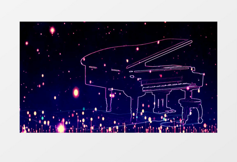 梦幻唯美婚礼光效粒子飘浮光效钢琴有音乐背景视频