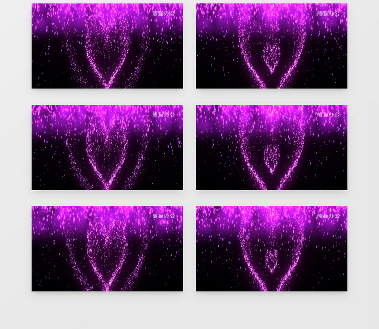 跳动的紫色流星心形背景视频素材no.2