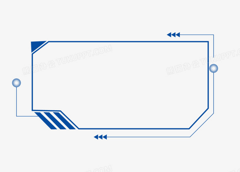 方形蓝色科技炫酷边框手绘设计